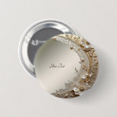 Moderne Witte Bloemen Parels Knoop Ronde Button 5,7 Cm (Voorkant /achterkant)