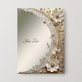 Moderne Witte Bloemen Parels Knop Button