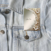 Moderne Witte Bloemen Parels Knop Button (Insitu)