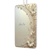 Moderne witte bloemen parels luchtverfrisser (Links)