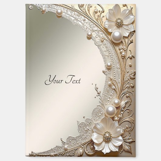 Moderne Witte Bloemen Parels Magneet (Voorkant)