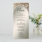 Moderne Witte Bloemen Parels Menu (Staand voorkant)