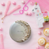 Moderne Witte Bloemen Parels Papieren Kommen (Feest)