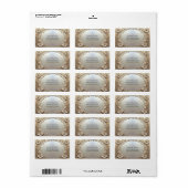 Moderne Witte Bloemen Parels Retouradres Label (Full Sheet)
