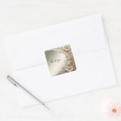 Moderne Witte Bloemen Parels Sticker (Envelop)