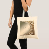 Moderne Witte Bloemen Parels Tote Tas (Voorkant (product))