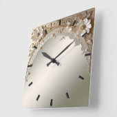 Moderne Witte Bloemen Parels Wandklok (Hoek)