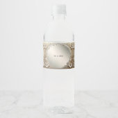 Moderne Witte Bloemen Parels Waterfles Label Etiket (Voorkant)