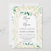 Moderne witte bloementuin Spaans geslacht onthulle Kaart (Voorkant)