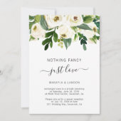 Moderne Witte Bloemrijke Elegante Trouwreceptie Kaart (Voorkant)