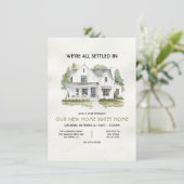 Moderne Witte Boerderij Housewarming Party Kaart (Staand voorkant)