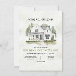 Moderne Witte Boerderij Housewarming Party Kaart