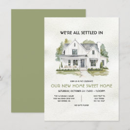Moderne Witte Boerderij Housewarming Party Kaart