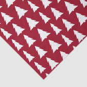 Moderne witte bomen op maroon kerstpatroon tissuepapier (Detail)