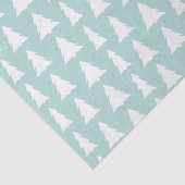 Moderne witte bomen op Mint Green Geometric Patter Tissuepapier (Detail)