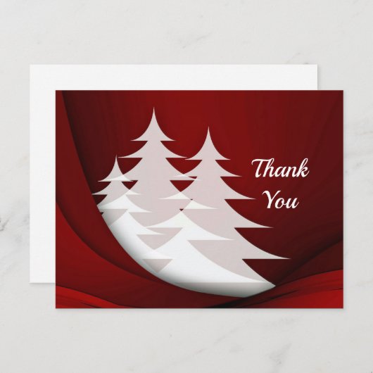 Moderne witte bomen Rode Grafische dank Briefkaart (Voorkant / Achterkant)