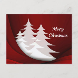 Moderne witte bomen rode, grafische kerst briefkaart