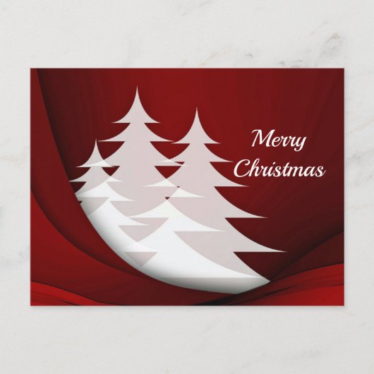 Moderne witte bomen rode, grafische kerst briefkaart (Voorkant)