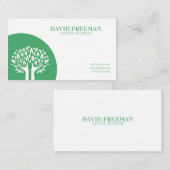 Moderne witte bomen verlaten sociaal werk visitekaartje (Voorkant / Achterkant)