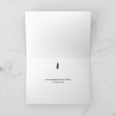 Moderne witte boom rood & zwart kerst foto kaart (Binnen)