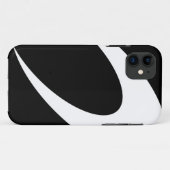 Moderne Witte Boomerang Curve Zwart Achtergrond Case-Mate iPhone Case (Achterkant (horizontaal))