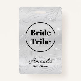 Moderne Witte Bruid Tribe Bachelorette Badge