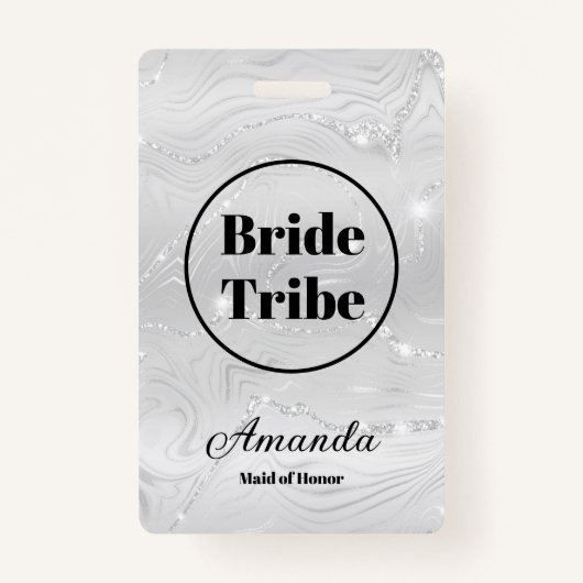 Moderne Witte Bruid Tribe Bachelorette Badge (Voorkant)