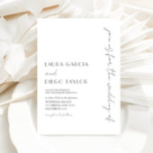 Moderne witte bruiloft kaart
