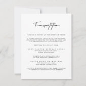 Moderne Witte Bruiloft Vervoer Behuizing Kaart (Voorkant)