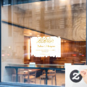 Moderne Witte Bruiloft Welkomstbord Decal Sticker (Cafe Raam)