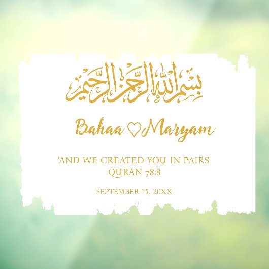 Moderne Witte Bruiloft Welkomstbord Decal Sticker (Vel 3)