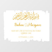 Moderne Witte Bruiloft Welkomstbord Decal Sticker (Vel)