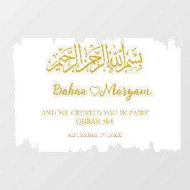 Moderne Witte Bruiloft Welkomstbord Decal Sticker