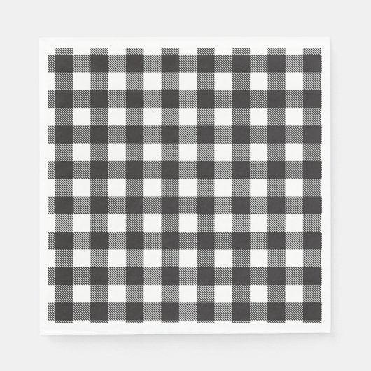 Moderne witte buffel Check Plaid Vakantie Servet (Voorkant)