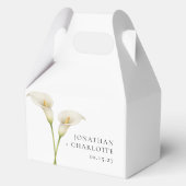 Moderne Witte Calla Lelie Bloem Bruiloft Bedankdoosjes (Voorkant)