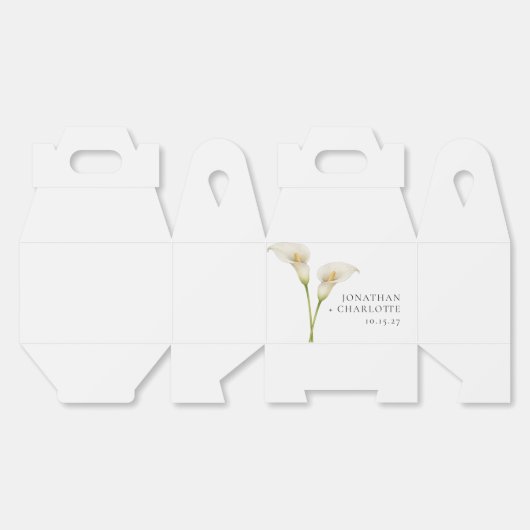 Moderne Witte Calla Lelie Bloem Bruiloft Bedankdoosjes (Ongevouwen)