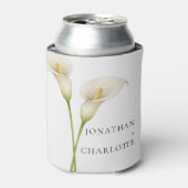 Moderne Witte Calla Lelie Bloem Bruiloft Blikjeskoeler (Blikje Voorkant)
