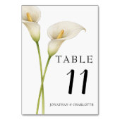 Moderne witte Calla Lelie Bloem Bruiloft Kaart (Achterkant)