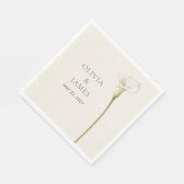 Moderne Witte Calla Lelie Bruiloftspapieren Servet (Hoek)