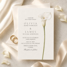 Moderne Witte Calla Lelie Minimalistische Trouw