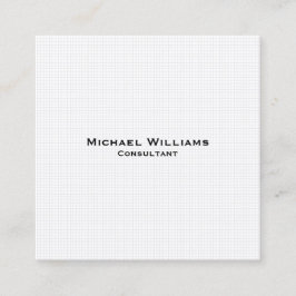 Moderne witte cheques minimalistisch professioneel vierkante visitekaartje