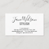 Moderne witte chique handtekening visitekaartje (Achterkant)