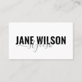 Moderne witte chique handtekening visitekaartje (Voorkant)