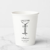 Moderne Witte Coquette Champagne Papieren Bekers (Achterkant)