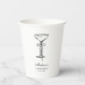 Moderne Witte Coquette Champagne Papieren Bekers (Voorkant)