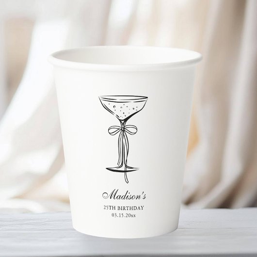 Moderne Witte Coquette Champagne Papieren Bekers