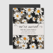 Moderne Witte Dagen in Black Floral Moving Card (Voorkant / Achterkant)