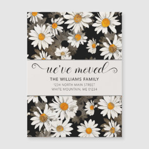 Moderne Witte Dagen in Black Floral Moving Card