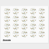 Moderne Witte Daisy Bloemen Trendy Ronde Sticker (Vel)