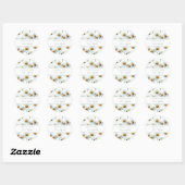 Moderne Witte Daisy Bloemen Trendy Ronde Sticker (Vel)